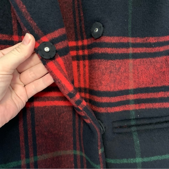Gap red plaid lined driving coat - Picture 6 of 16